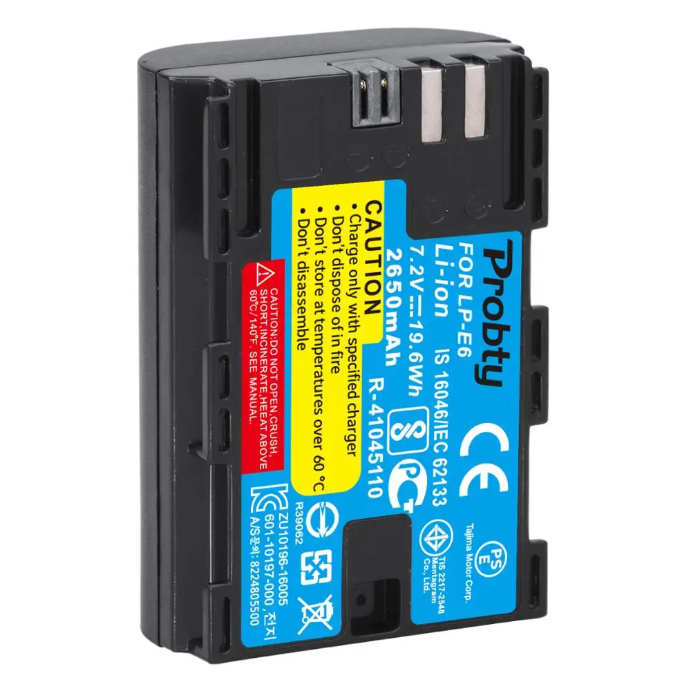 2 предмета в комплекте полный кодовый LP E6 LPE6 2650 мА/ч Батарея Batteria для Canon 5D Mark II III и