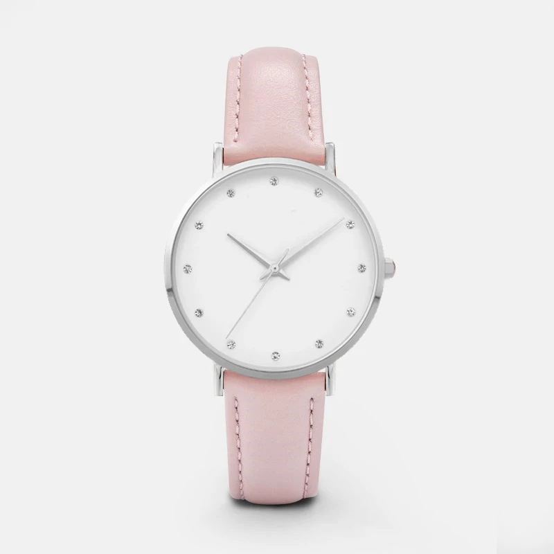 silver pink Новое поступление роскошные женские часы с искусственным бриллиантом женские кожаные кварцевые часы Montre Femme Relojes Mujer женские часы horloges vrouwen - Цвет: silver pink