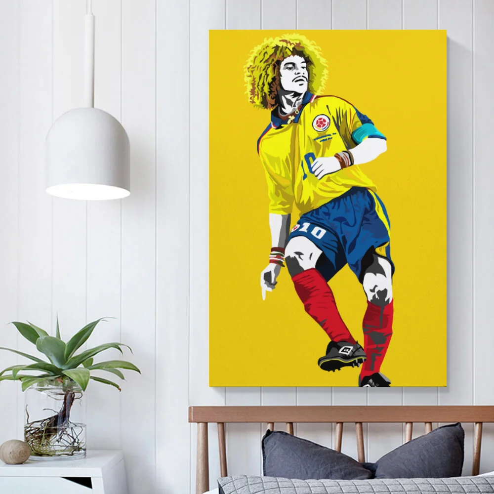 

Print Carlos Valderrama Columbia 10 Modern Picture for Living Room Wall Art Posters Painting Canvas Decoration Home Horizontal