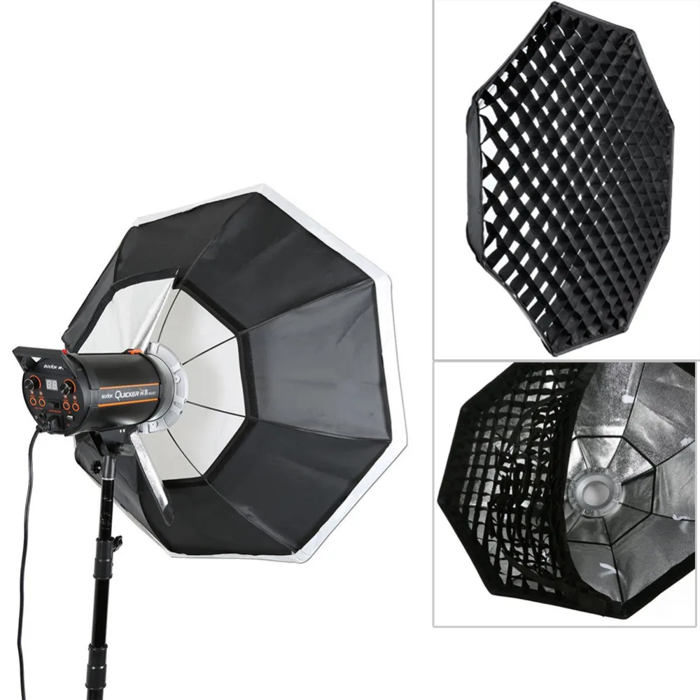 

Godox 47" 120cm Octagon Softbox Bowens Mount Ring with Grid Honeycomb for Studio Strobe Speedlite Flash