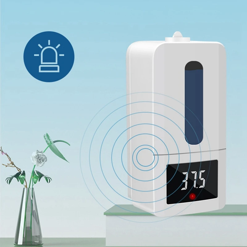 

JFBL Hot Touchless Wall Mounted Drip Soap Dispenser,Infrared Sensor Measurement Thermometer with High Temperature Alarm