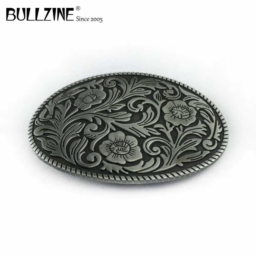 BULLZINE Оптовая Продажа цинковый сплав с цветами в западном стиле пряжка на ремешке