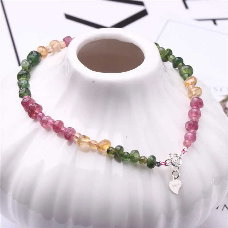 

Турмалиновый женский браслет с серебряным браслетом