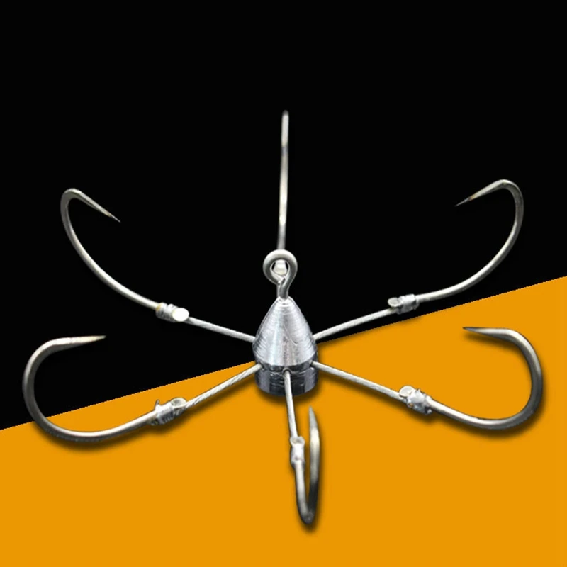 Анкерный крючок 6 когтей свинцовый/медный краб стальной взрывной свинцовый