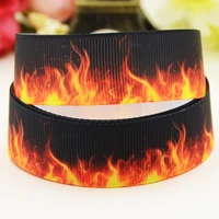 22mm 25mm 38mm 75mm flame cartoon printed grosgrain ribbon party decoration 10 yards x 03547