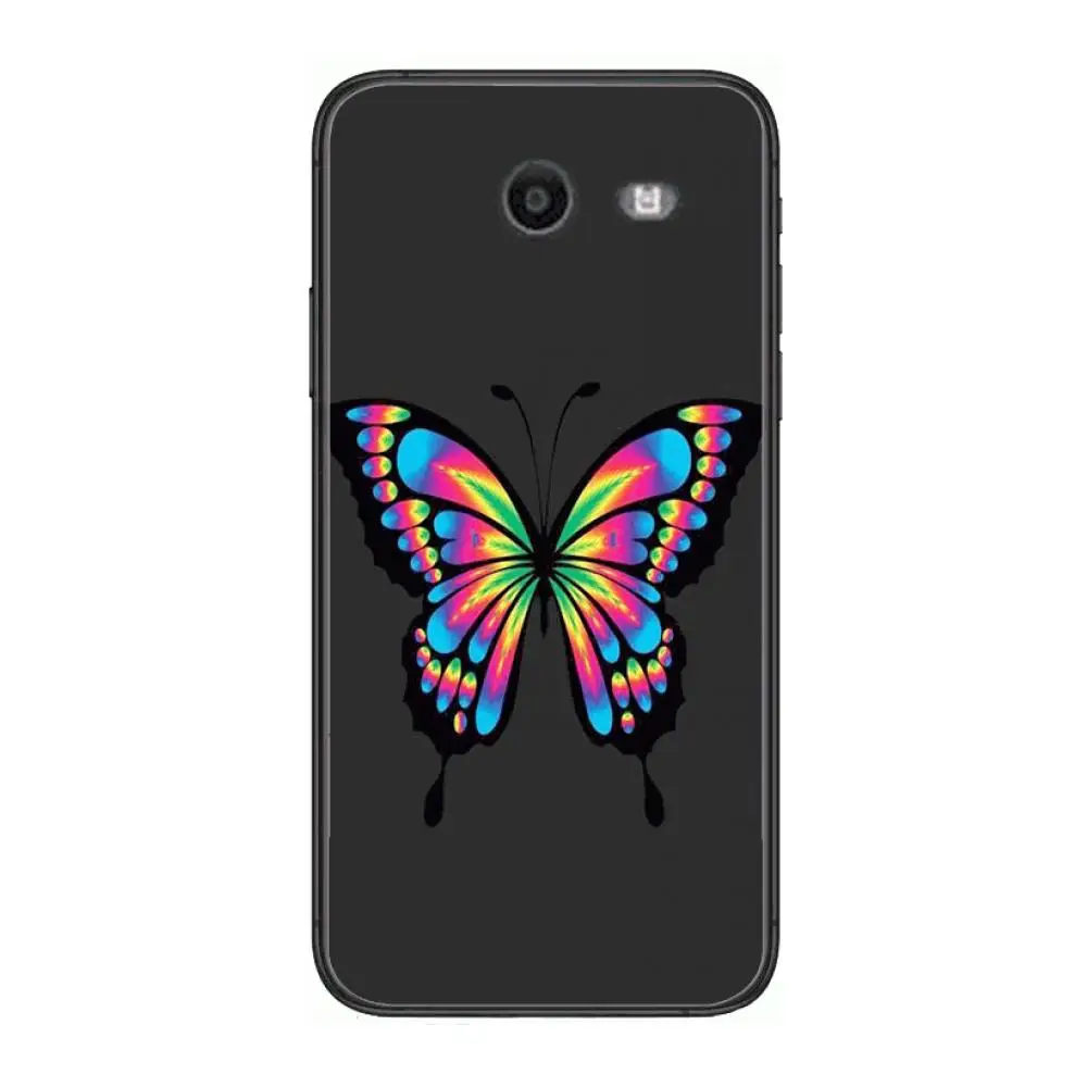 

Colorful butterfly Phone Case Hull For Samsung Galaxy J 4 3 5 6 7 8 EU 2018 Plus 2017 Black Shell Art Cell Cover TPU