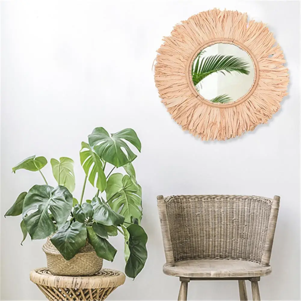 Настенные зеркала для гостиной круглые ручной работы в стиле бохо марокканском