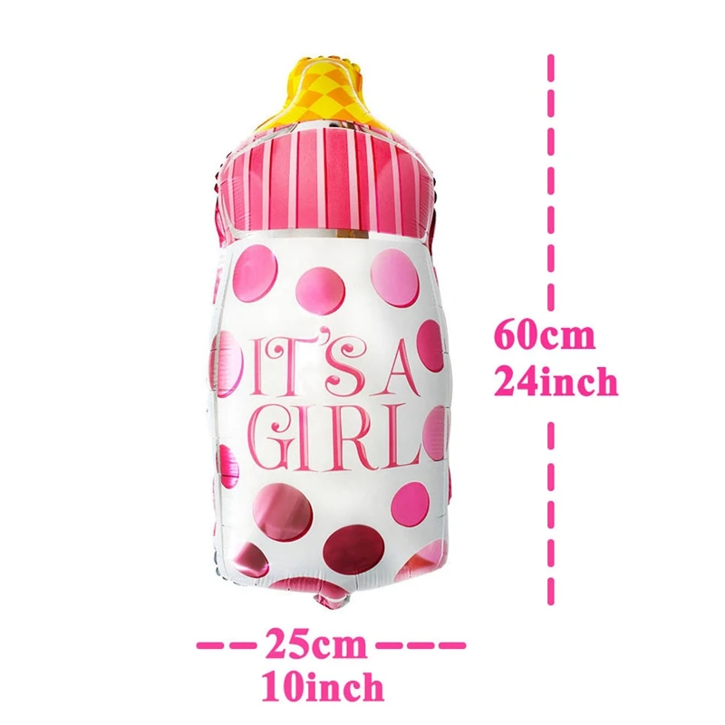 1pcs pink bottle 5 шт. милый ребенок душ Фольга воздушные шары Babyshower игры Декор Платье для крестин; украшения его мальчик девочка Пол раскрыть Вечерние - Цвет: 1pcs pink bottle