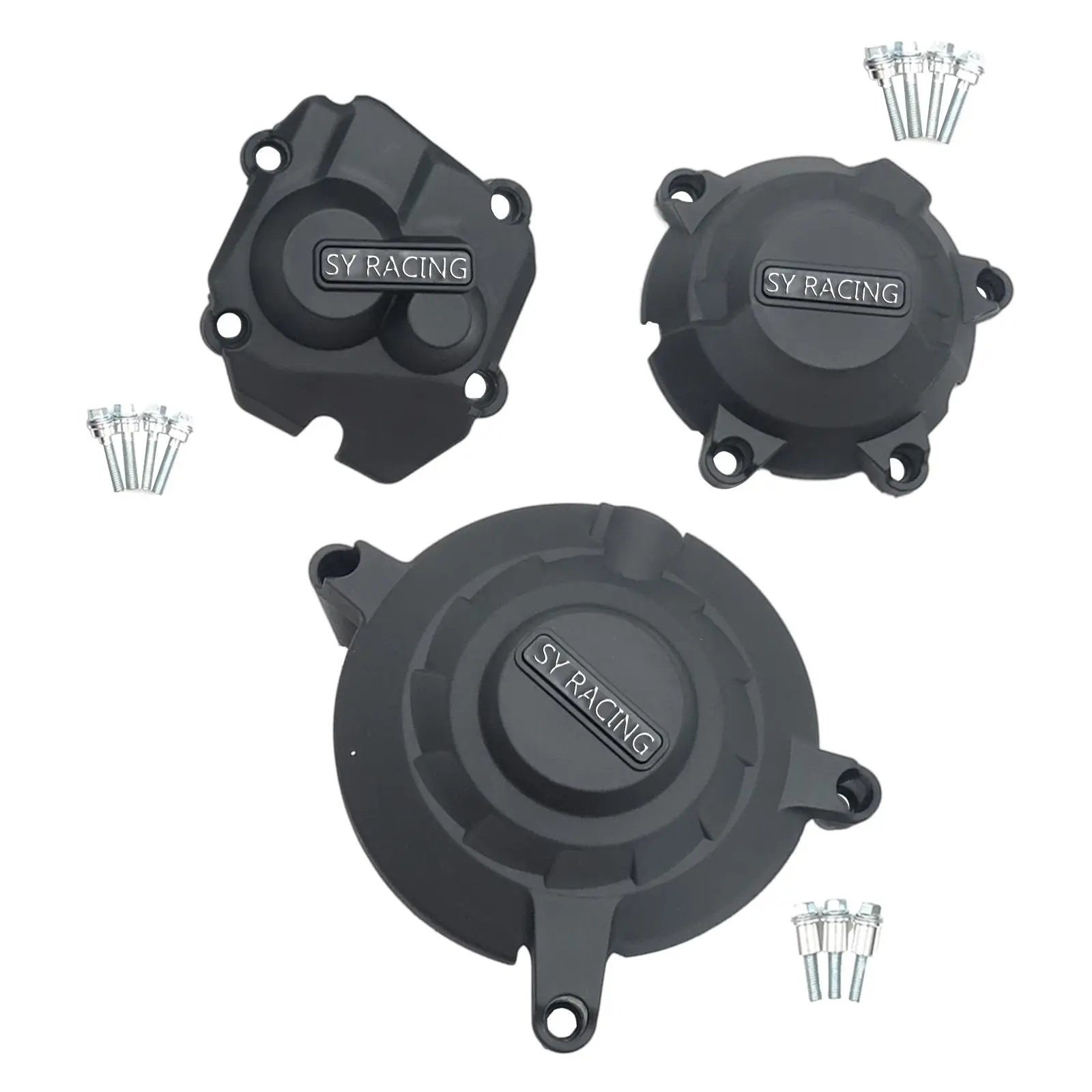 

3x Engine Cover Motor Kit Protective Starter Protector Protection Case Crankcase for Kawasaki ZX-10R 2011-2021
