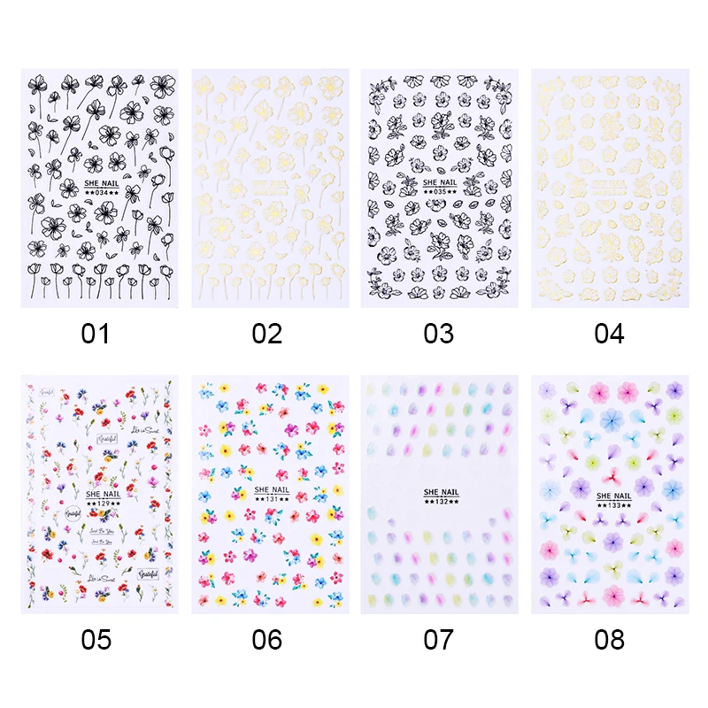Цветы гортензии наклейки для ногтей переводные смешанные узорами дизайн бумаги