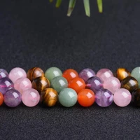high quality natural multicolor material stone 68101214mm smooth round necklace bracelet jewelry loose beads 38cm wk130