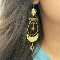 tarot earrings witch earrings space earrings celestial earrings moon and star sun earrings chandelier earringsgypsy