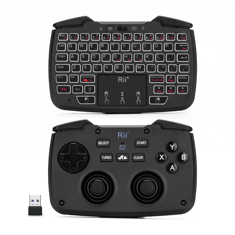 

Rii RK707 Game Controller2.4GHz Wireless Keyboard with 62-keys Mouse Combo w/ Touchpad for PS3 TV Box Smart TV