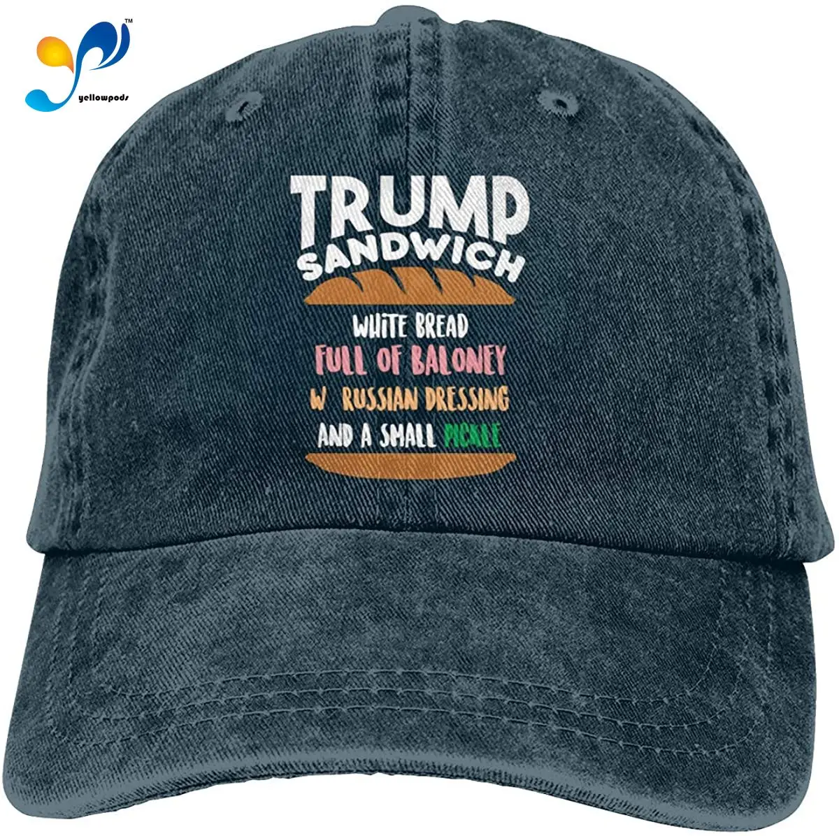 

Vintage Adjustable Baseball Caps Trump Sandwich Vintage Dad Hat For Men Women Navy