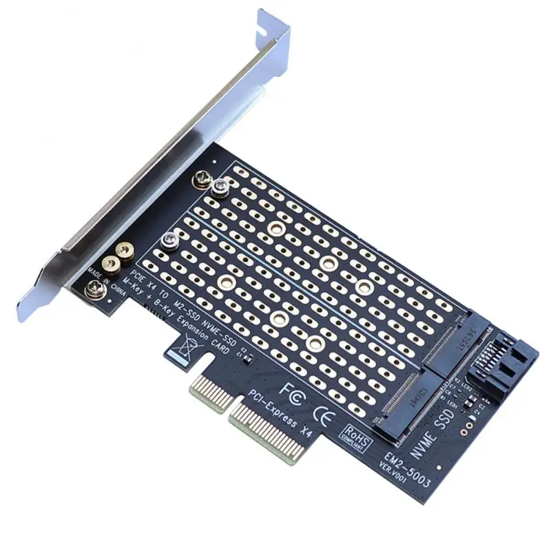 

PCIE To M2/M.2 Adapter Add On Cards SATA M.2 SSD PCIE Adapter NVME/M2 PCIE Adapter SSD M2 To SATA PCI-E Card M Key +B Key Cards