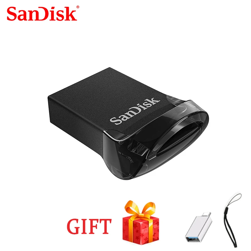 100% двойной флеш накопитель SanDisk CZ430 USB mini флэш 64 Гб оперативной памяти 16 встроенной