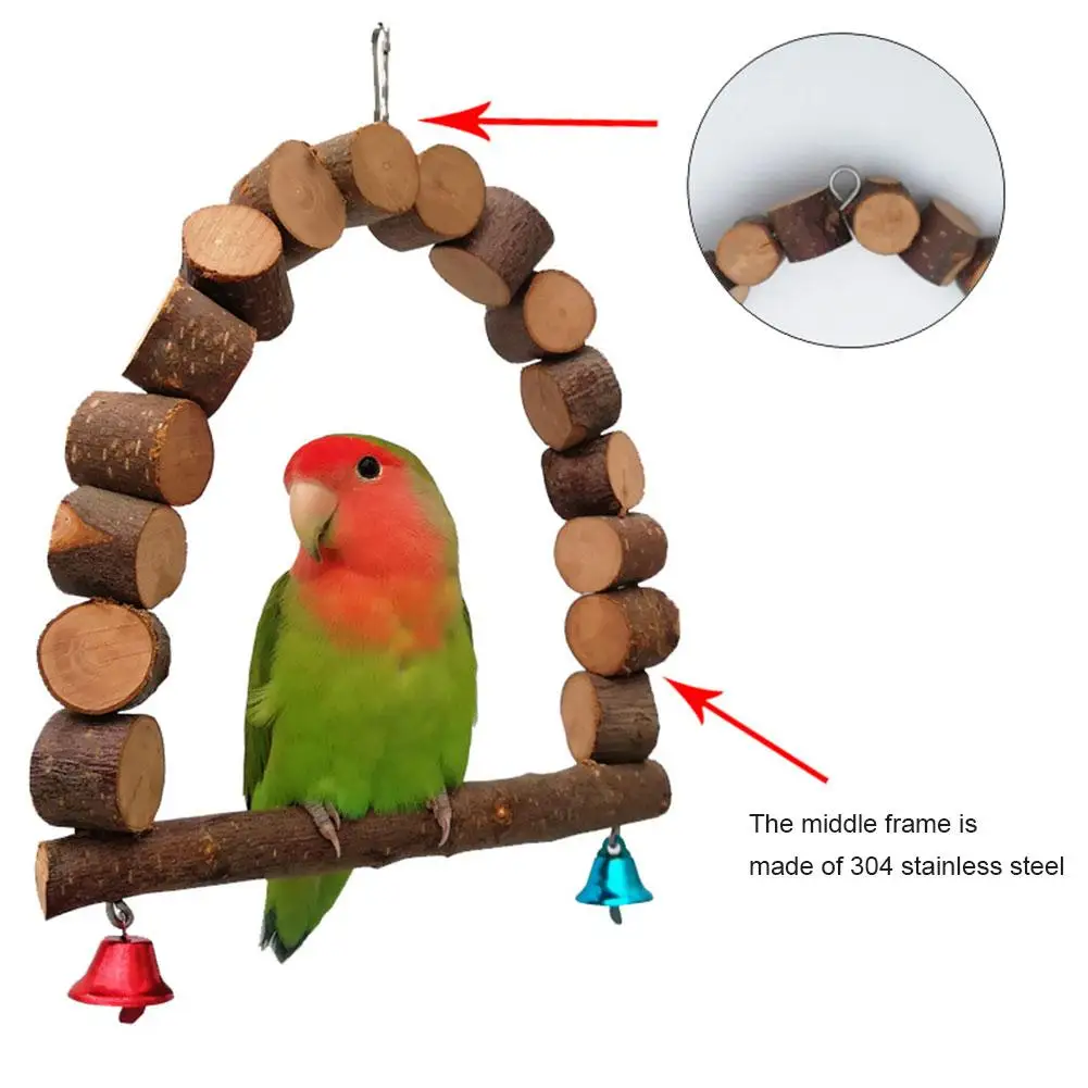 New Arrival Parrot Swing Bird Toy Wooden Stand Pets Birds Parrots Parakeets Supplies For Small And Medium | Дом и сад