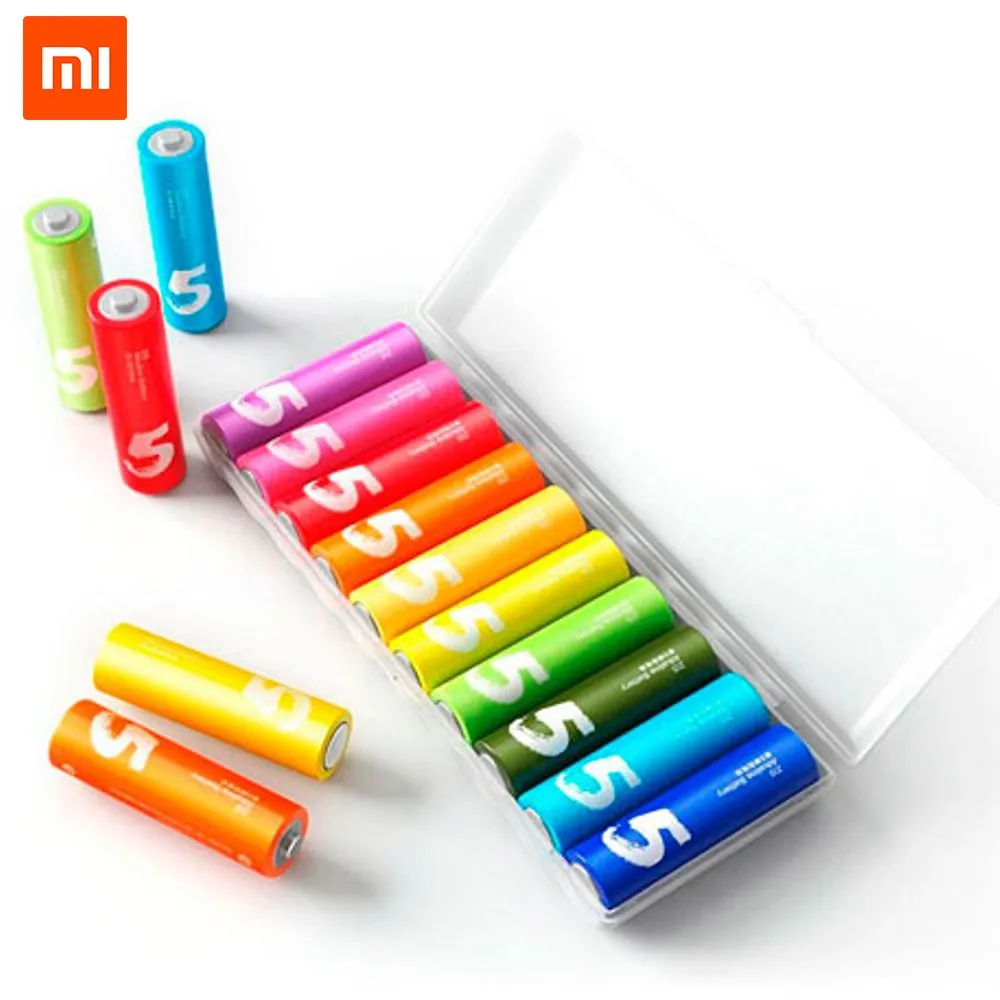 Алкалиновые батарейки Xiaomi Zi5 AA Rainbow Colors (10 шт.)|Перезаряжаемые батареи| |