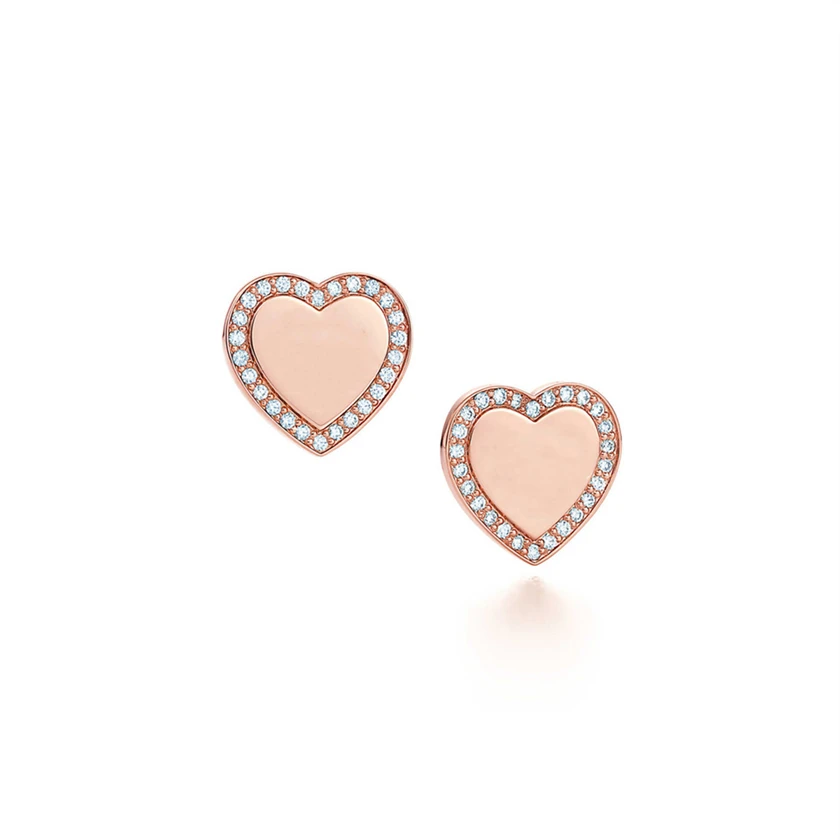 

Original 100% S925 Sterling Silver LOVE Heart Earrings Women Logo Hot Fashion Fine High-End Jewelry Birthday GIFT