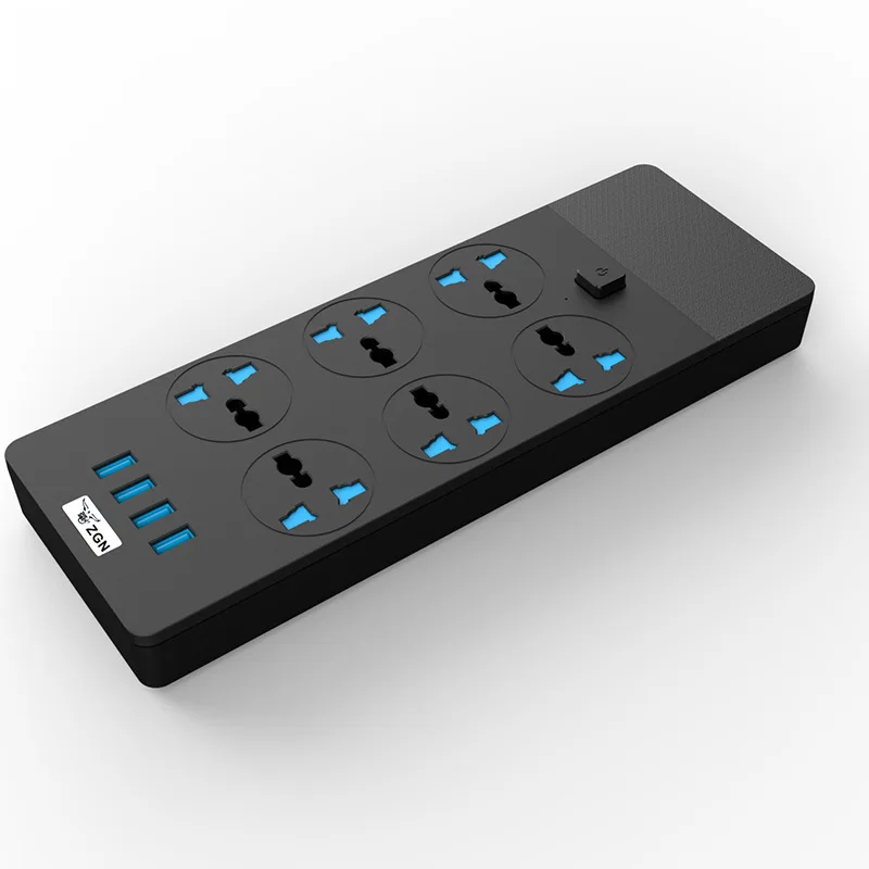 Фото Домашняя Портативная USB удлинитель свинцовая лента питания, 6 Мульти USB зарядное устройство, 3 отверстия розетка, европейские стандартные бо... №4