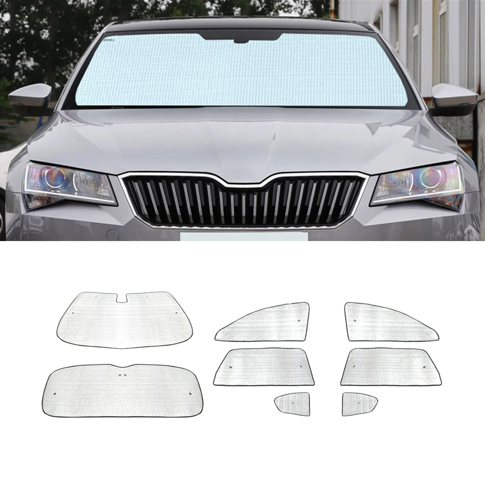 

For Skoda Superb B8 2016-2021 Auto Car Windshield Sunshade Sun UV Shield Block Cover One Set for Front Side Window Accessories