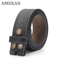vintage belt without buckle for men 100 genuine leather belt for jeans 3 8 cm width cowskin strap with one layer leather