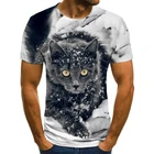 Новые Cat 3D печатных футболка свободного покроя с коротким рукавом и О-образным вырезом с модным принтом 3D футболка для мужчиндля женщин футболки для девочек высокого качества