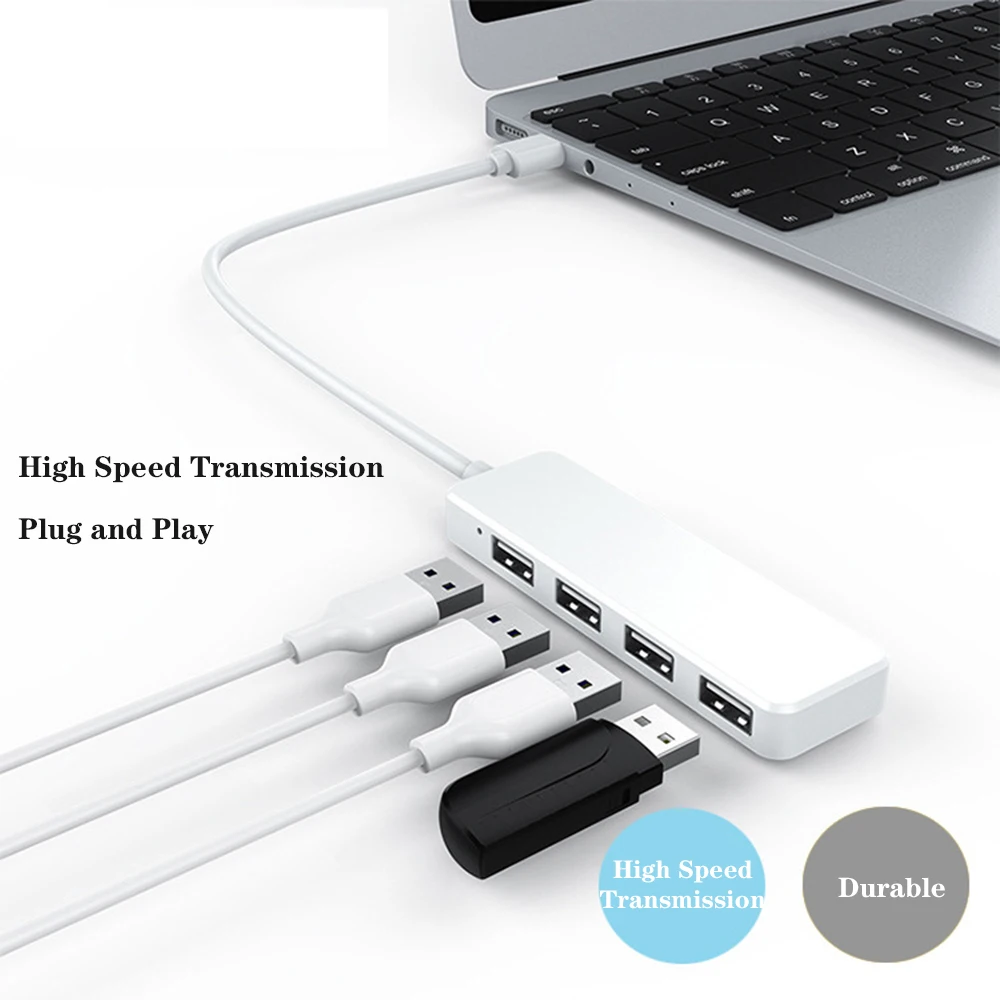 

USB Hub 4 Port USB Splitter Hub Adapter Mini USB 2.0 Hi-Speed Adapter For Macbook Pro PC Computer Accessories USB Dock USB C Hub