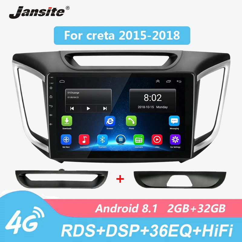 Jansite 10 &quotАвтомобильный радиоплеер для hyundai Creta IX25 2015-2018 Android gps Wifi сенсорный экран