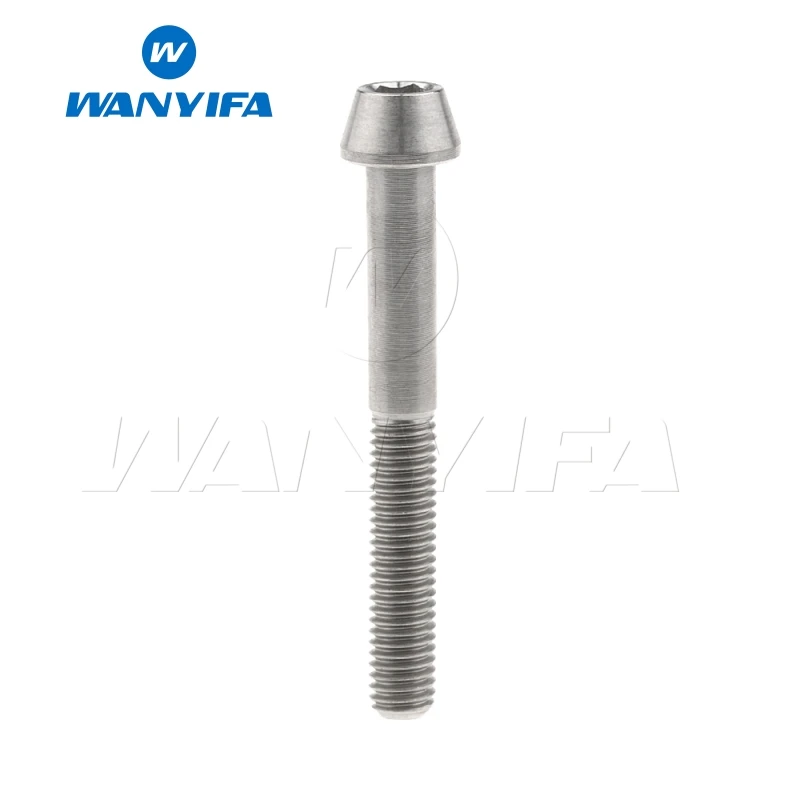 M5x45 Titanium Wanyifa Винт С Титановым болтом M5x9 15, 16, 18, 20, 25 30 35, 40 45 50 55 60 мм конической головкой для велосипеда кронштейн руля велосипеда части - Цвет: M5x45 Titanium