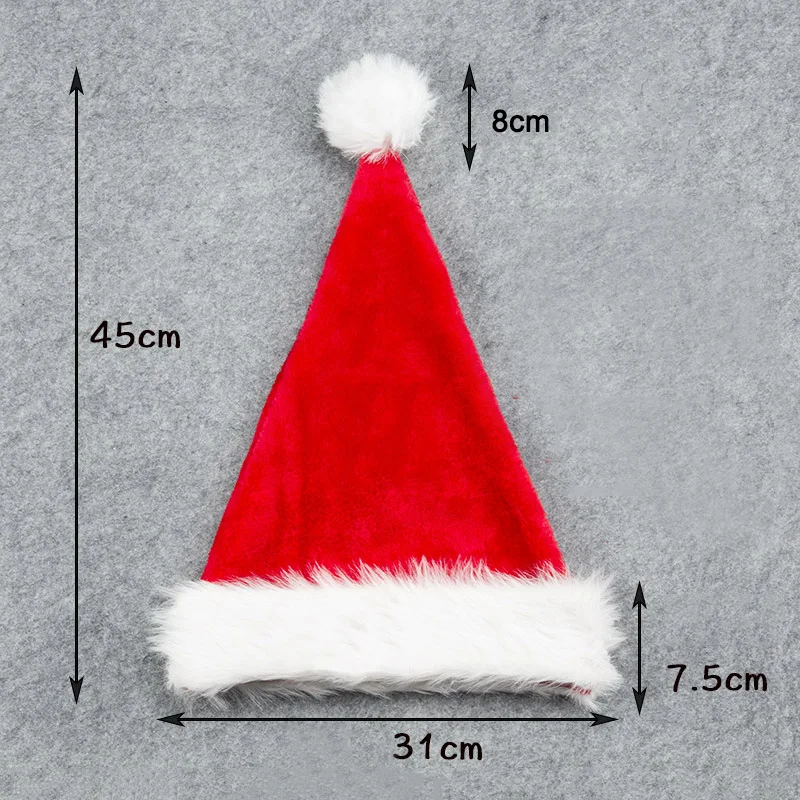 Шапки Санта-Клауса шапка с плюшевой отделкой удобная для рождественской