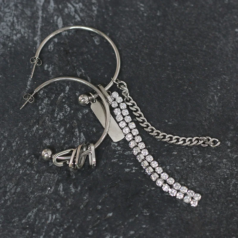 

Stainless Steel Designer Tassel Chain Earrings Stud Earings Korea Style Gift For Women Fashion Accessories 2021 Trend Jewelry