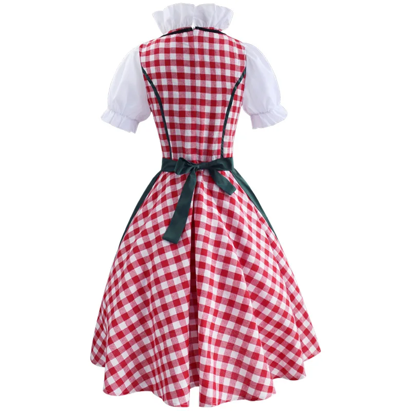 

Bavarian Traditional Women Beer Costume Halloween Octoberfest Oktoberfest Dancing Party Cute Dress With Apron