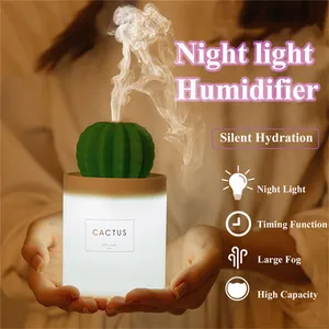 280 мл увлажнитель воздуха светодиодный светильник кактус ультразвуковой с ароматическим эфирным маслом диффузор для дома автомобиля USB мини диффузор с ночной Светильник