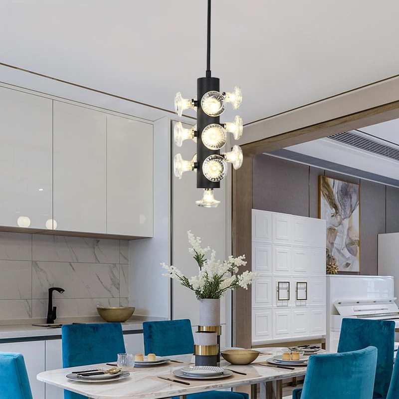 Американский подвесной светильник из железного стекла светодиодный для