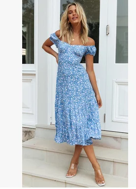

2020 Fashion Women's Summer Boho Casual Long Maxi Dress Holiday Evening Party Print Beach Dress Sundress