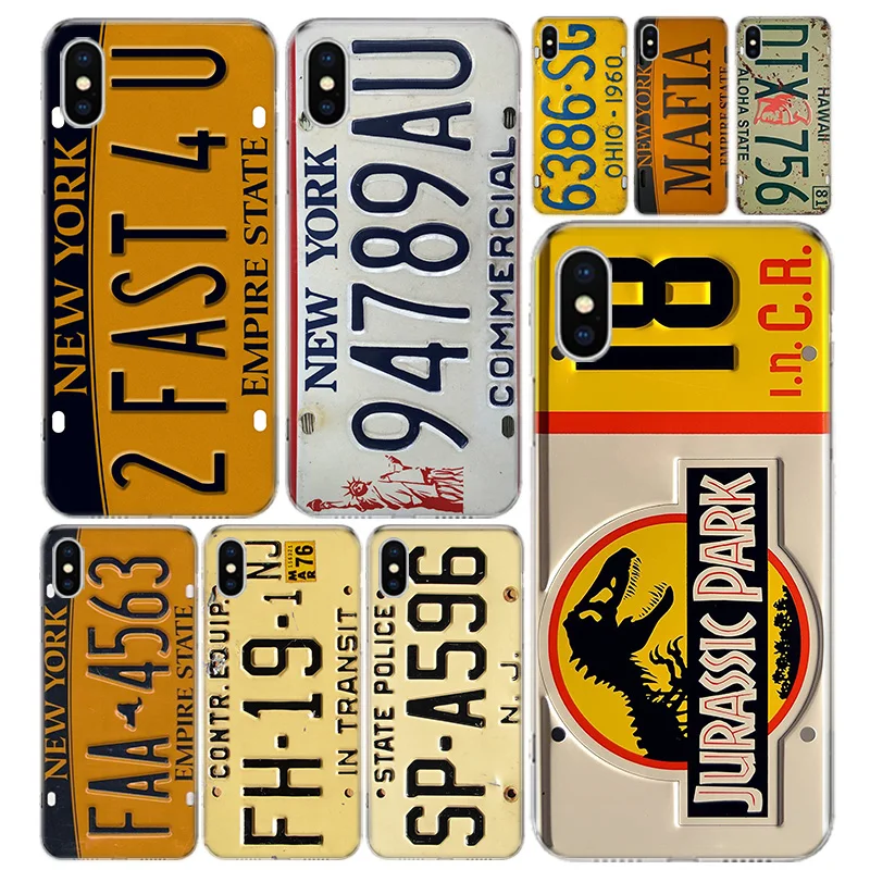 

Funny License New York plate number Phone Case Cover For iPhone 13 11 Pro 12 Mini 7 8 6 6S Plus + XR X XS MAX SE 5 5S Art
