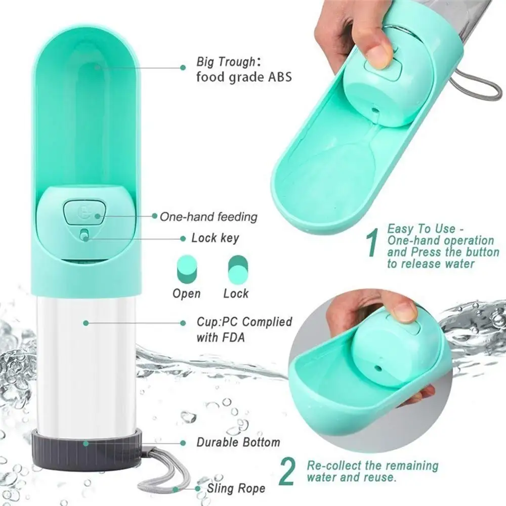 

Pet Drinker Bottle Pet Portable Water Bottle Outdoor Dog Water Feeder With Cat Activated Carbon Filter Puppy Dog Drinking Bowl