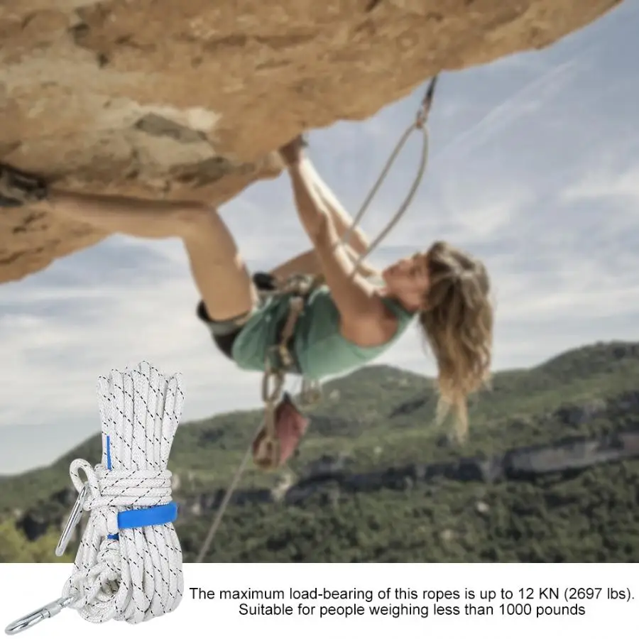 10 мм Диаметр 2697lb наружная Скалолазание Веревка пожарная спасательная