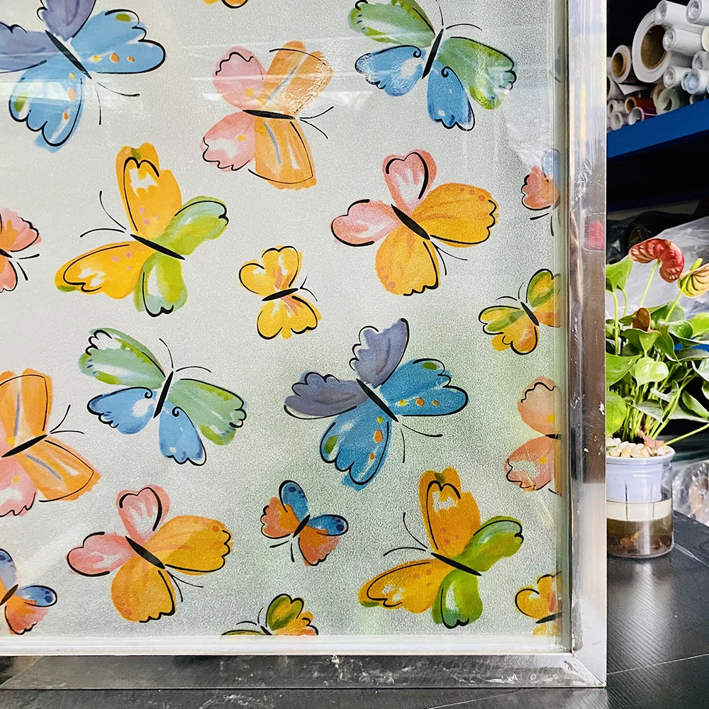 Витражная матовая оконная пленка защитная виниловая стеклянная наклейка