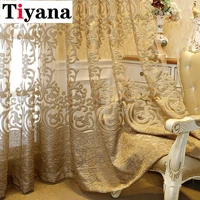 european luxury embroidered hollow curtain for living room elgent fabric for bedroom french windows full top cortina drape y