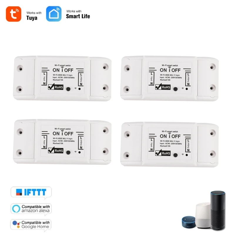 

Умный выключатель с Wi-Fi и таймером, Универсальный Беспроводной Выключатель с дистанционным управлением, работает с Alexa Google Home