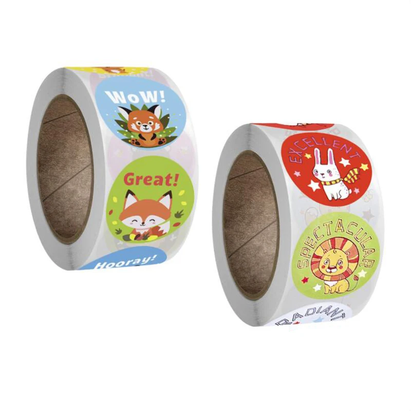 

50 500PCS Simple Cartoon Animals Labels Thank You Sticker Sealing Paper Stickers Stationery Supply Decoration Scrapbooking