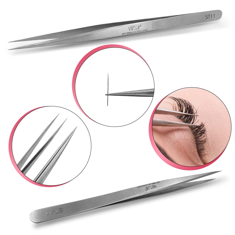 

Klacuva Пинцет для наращивания ресниц, Прямой пинцет из нержавеющей стали для разделения сверхтонких ресниц, инструмент для наращивания ресни...
