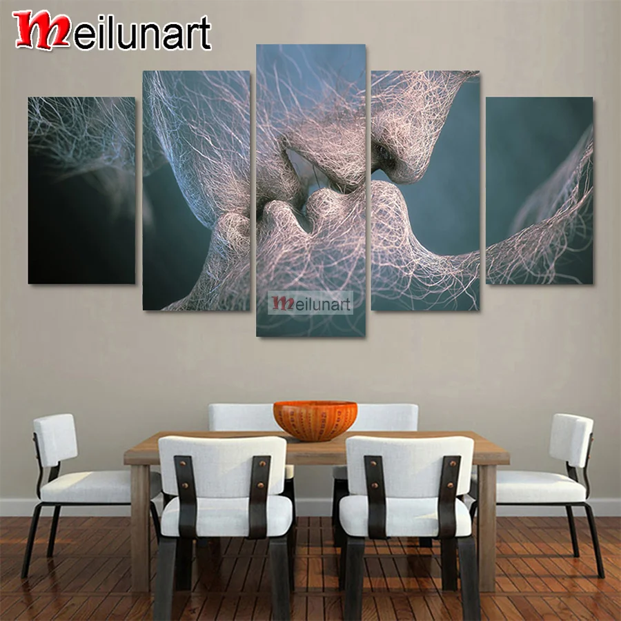 

Abstract lovers kiss 5 piece diy diamond painting kits full square round drill diamond embroidery sale wall decoration AS0920