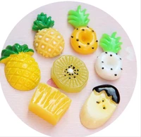 kawaii fruit pineapple kiwi fruit banana resin miniature food art supply flatback cabochon diy decorative craft scrapbooking