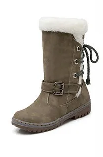 Классические ботинки до середины икры теплые зимние Patform на шнуровке женская