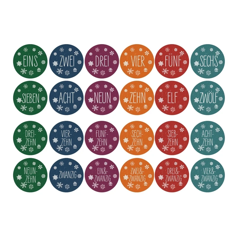 

10 Sheets Countdown Advent Calendar Number Sticker Gift Box Package Seal Label Christmas Decoration