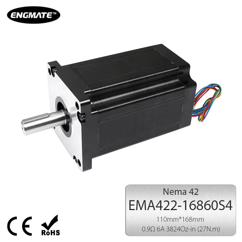 ENGMATE EMA422 16860S4 Шаговый Мотор 27N. м 1.8 градус 4 Провода 168 мм|Шаговый двигатель| |