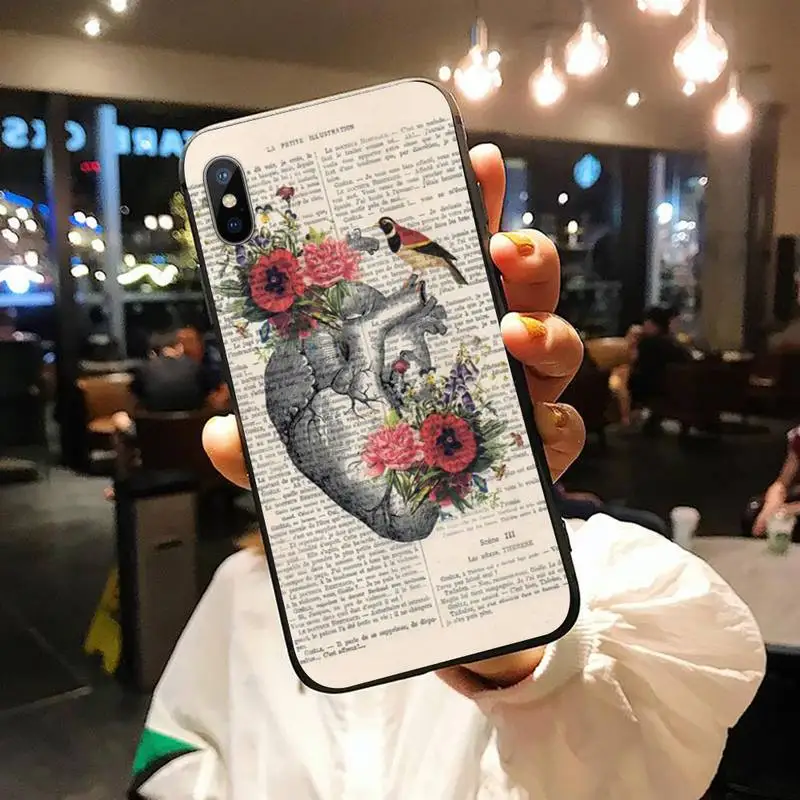 

Human anatomy organ in art Clear Phone Case for iPhone 11 12 pro XS MAX 8 7 6 6S Plus X 5S SE 2020 XR